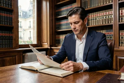 Avocat consultant le code civil français dans un cabinet juridique parisien traditionnel