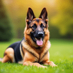 Chien berger allemand et malinois calme en extérieur