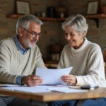 Couple détendu dans une cuisine rustique en campagne